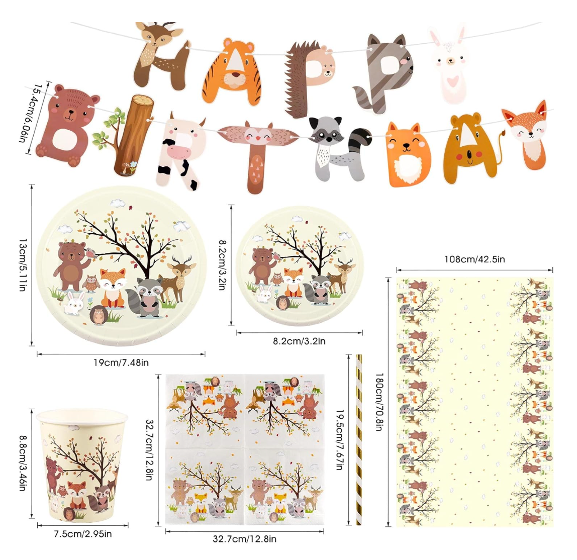 Forest Animals Birthday Decoration Kit 