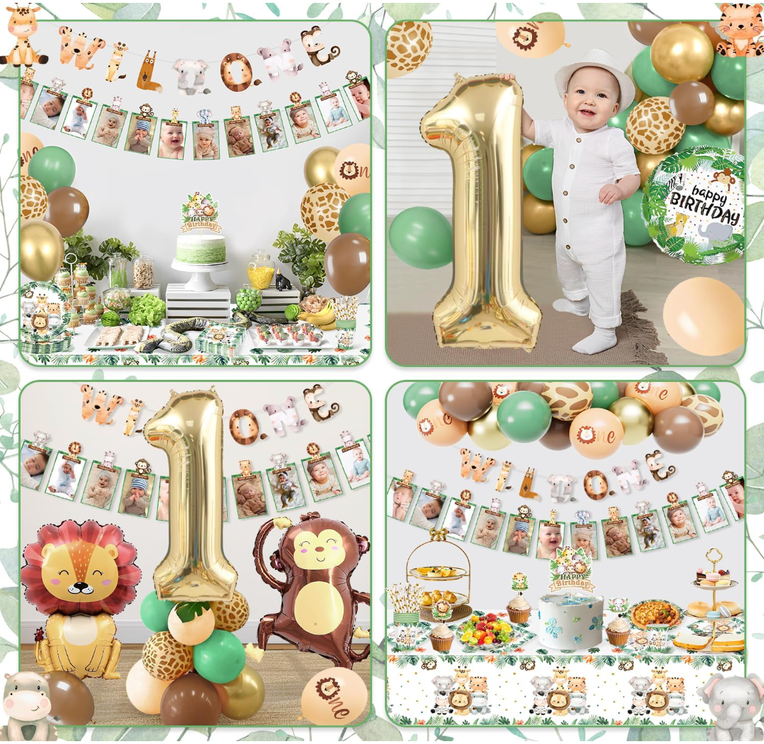 Safari Animal Birthday Decorations Kit