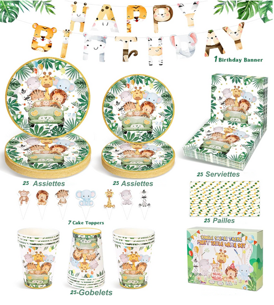 Safari Animal Birthday Decorations Kit