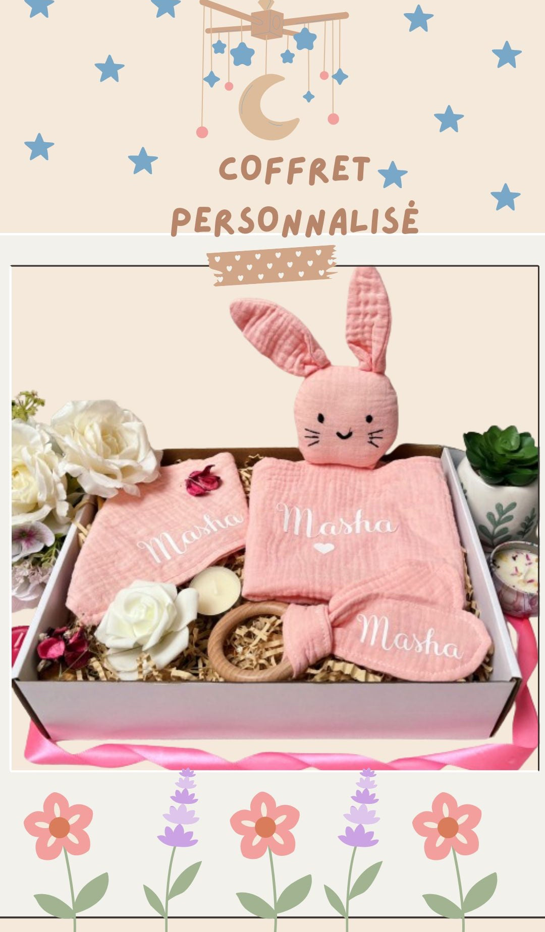 Coffret naissance fille personnalisé