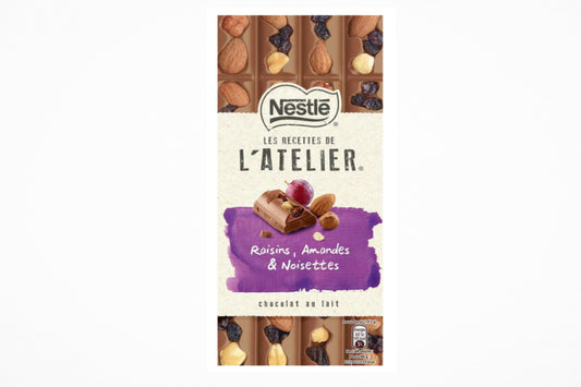 NESTLE chocolat au lait raisins, amandes et noisettes