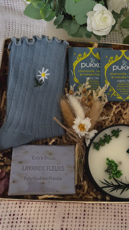 Coffret bougie fleurs séchées